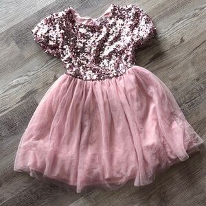 Pink Sequin Kids Costume Dress